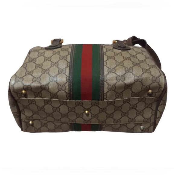 VTG Gucci Ophidia Stripe Boston Brown Doctor Bag - Picture 6 of 10